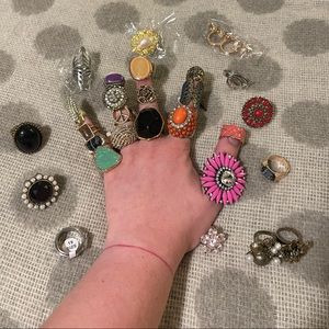 LOT OF 10 BRAND NEW TRENDY RINGS: Deal of a Lifetime. Read the Description!